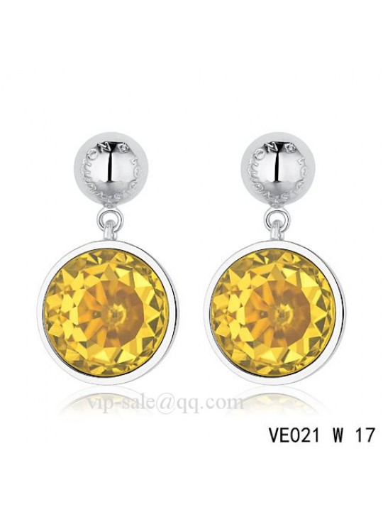 Louis Vuitton topaz crystal earrings in white