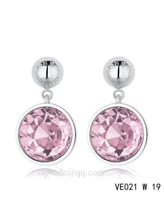 Louis Vuitton purple crystal earrings in white