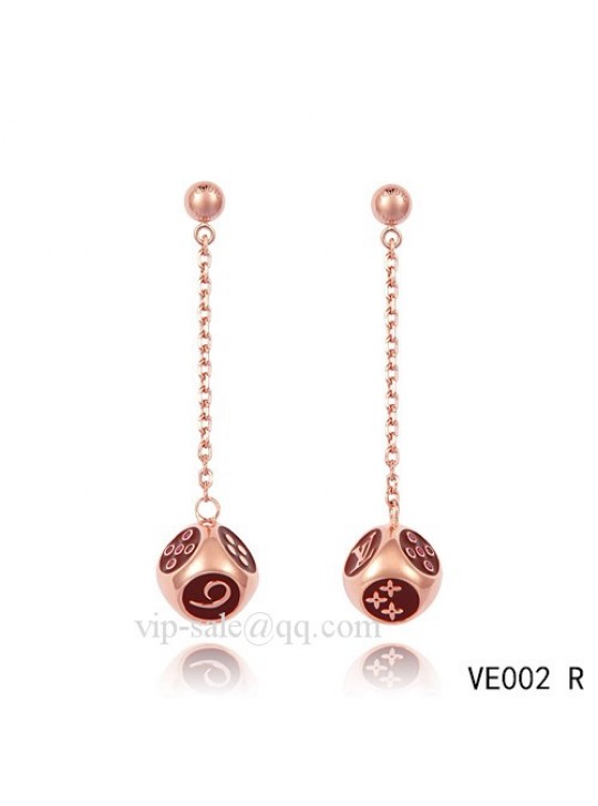 Louis Vuitton globular long earrings in pink