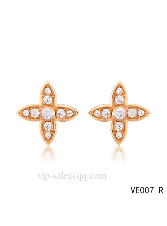 Louis Vuitton star earrings in pink with diamonds