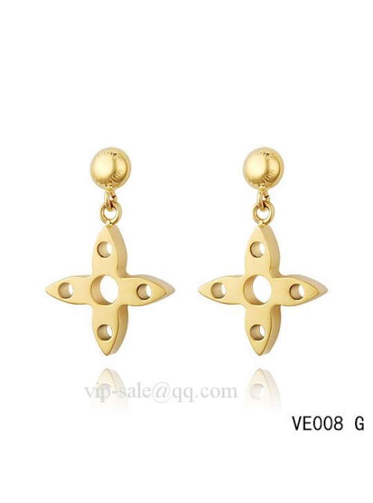 Louis Vuitton star hang earrings in yellow