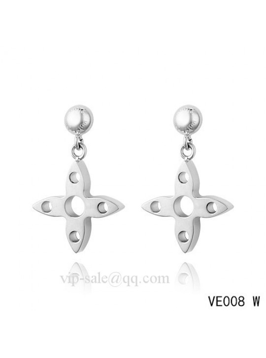 Louis Vuitton star hang earrings in white