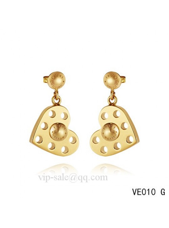 Louis Vuitton heart hang earrings in yellow