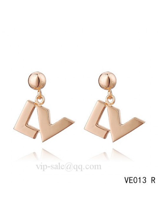 Louis Vuitton " LV " logo hang earrings in pink