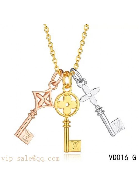 Louis Vuitton chain 3 golds keys pendant