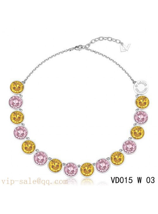 White Gold Louis Vuitton Rainbow Necklace with SWAROVSKI 