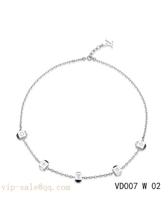 Louis Vuitton gamble necklace in white gold