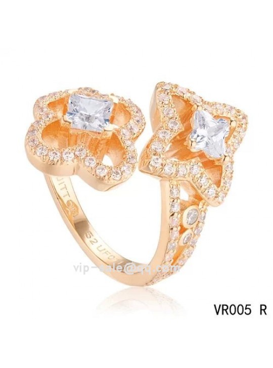 LES ARDENTES YOU & ME Ring with Louis Vuitton cut diamonds in the pink gold