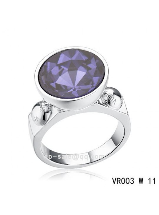 Louis Vuitton inclusion art deco Ring in white gold with purple SWAROVSKI crystals