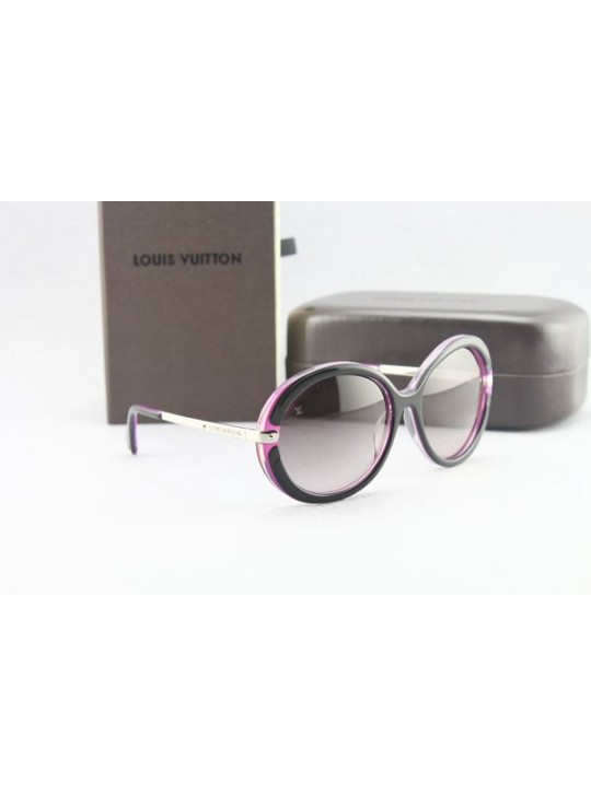 Louis vuitton hand-polished black & rose red acetate sunglasses