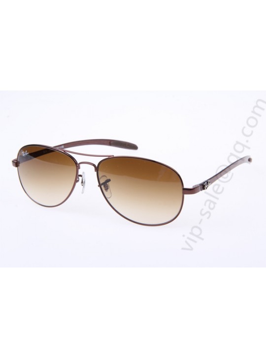 Ray Ban RB8301 Aviator Carbon Fiber Tech Sunglasses in Coffee Gradient Brown Lens