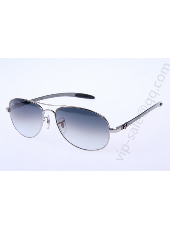 Ray Ban RB8301 Aviator Carbon Fiber Tech Sunglasses in Silver Gradient Grey