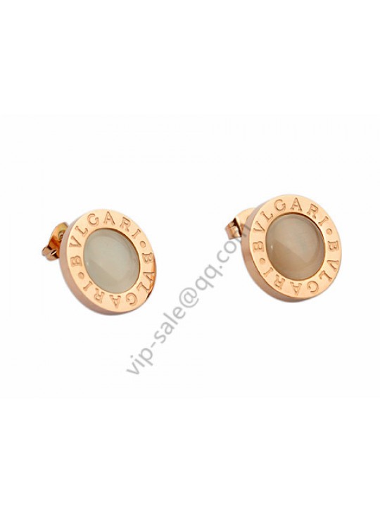 Bvlgari Stud Earrings in 18kt Pink Gold with Opal