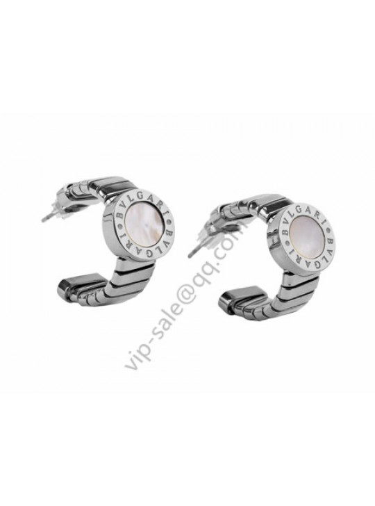 Bvlgari Earring in 18kt White Gold with Mother of Pearl