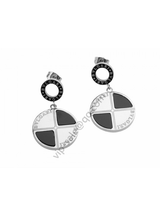 Bvlgari Earrings in 18kt White Gold with Black Onyx