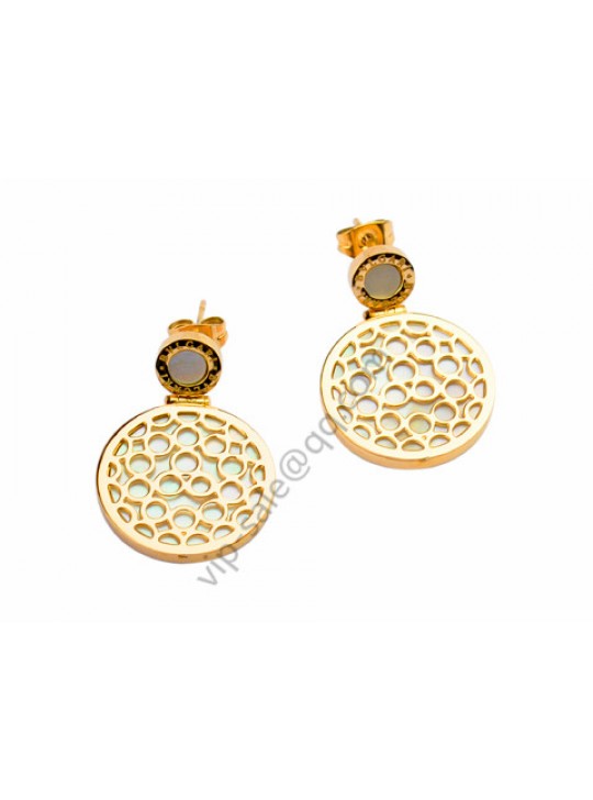 Bvlgari Earrings in 18kt Yellow Gold with Mother of Pearl
