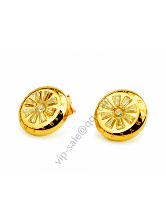 Bvlgari Plum flower earrings in 18 kt yellow gold replica