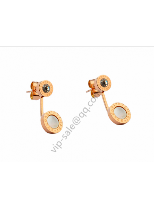 Bvlgari ZERO.1 Young cute rose gold earrings with diamond