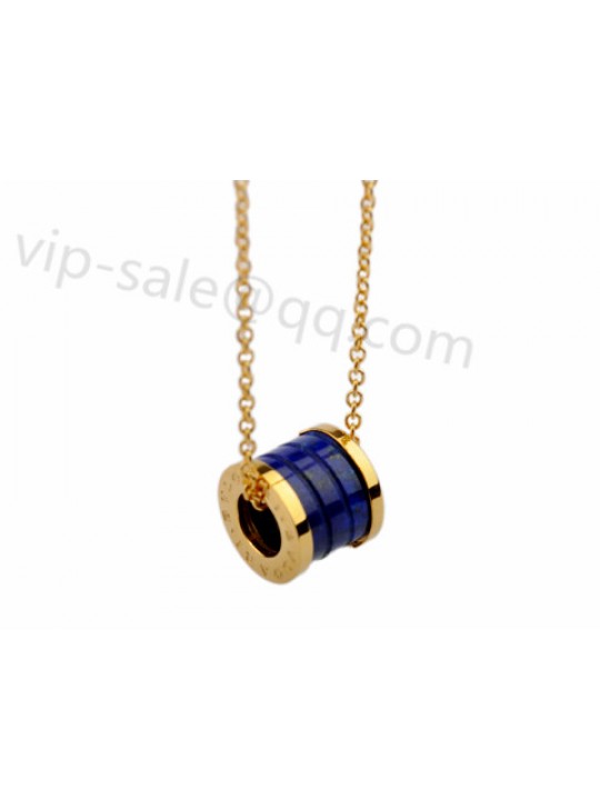 Bvlgari B.ZERO1 Pendant Necklace in 18kt Pink Gold with Blue Marble