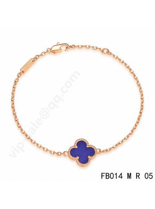 Van Cleef & Arpels Sweet Alhambra bracelet in pink gold with lapis lazuli