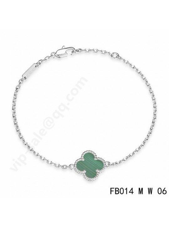Van Cleef & Arpels Sweet Alhambra bracelet in white gold with malachite