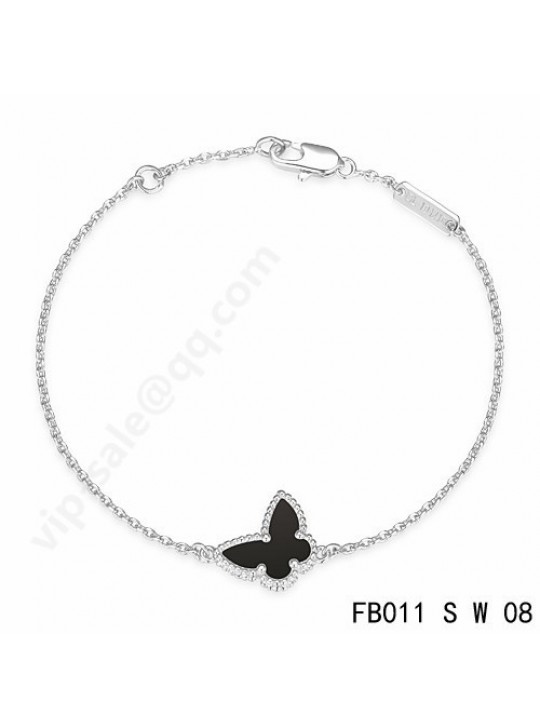 Van Cleef & Arpels Sweet Alhambra Butterfly bracelet in white gold with Onyx