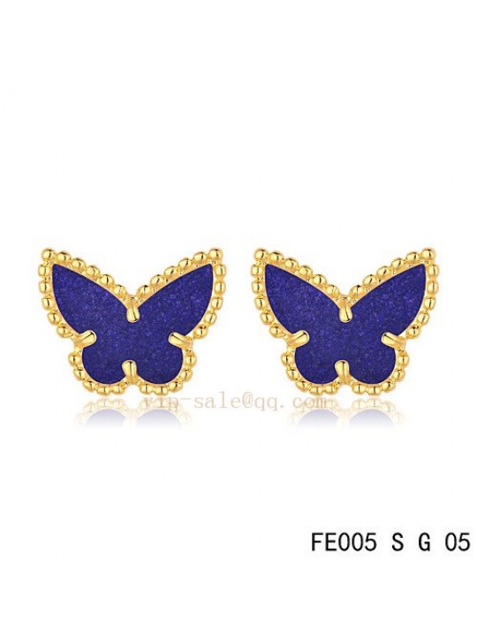 Van Cleef & Arpels Butterflies earrings in yellow gold with Amethyst