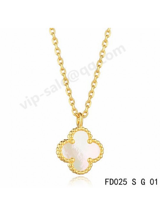 Van cleef & arpels Vintage Alhambra pendant in yellow gold with white Mother-of-pearl