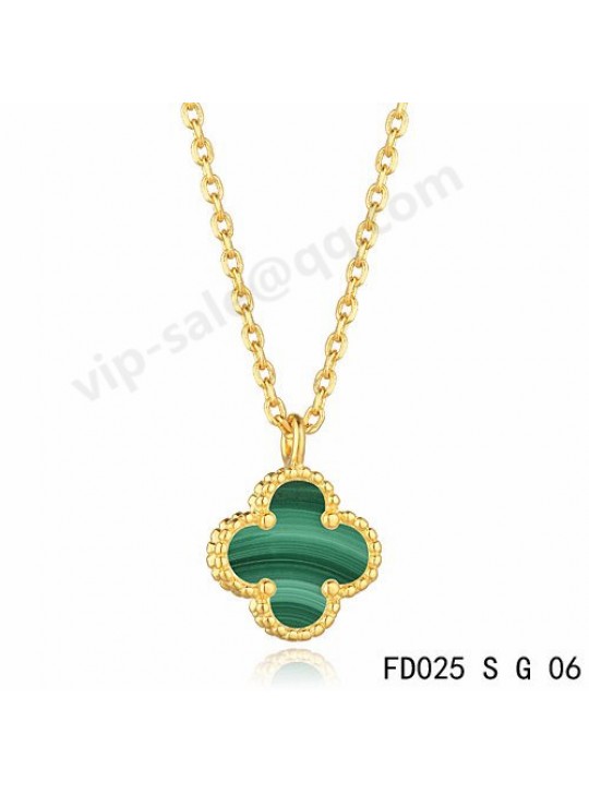 Van cleef & arpels Magic Alhambra necklace in yellow gold with Malachite