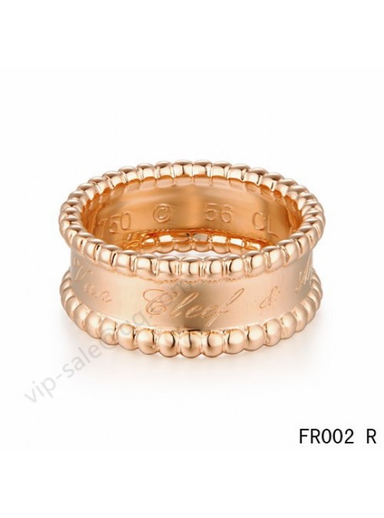 Van Cleef & Arpels Perlee Signature ring in pink gold