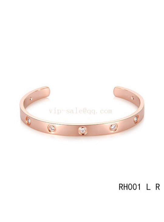 Cartier Open Love Bracelet in pink gold with diamonds