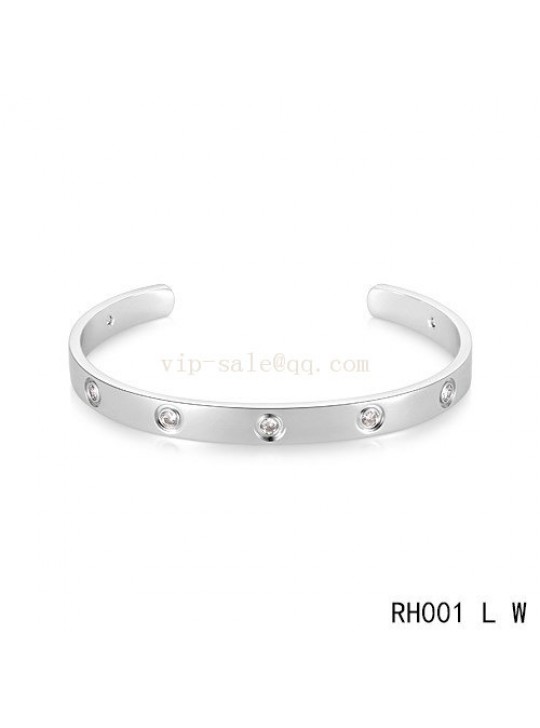 Cartier Love Open Bracelet in white gold with diamonds