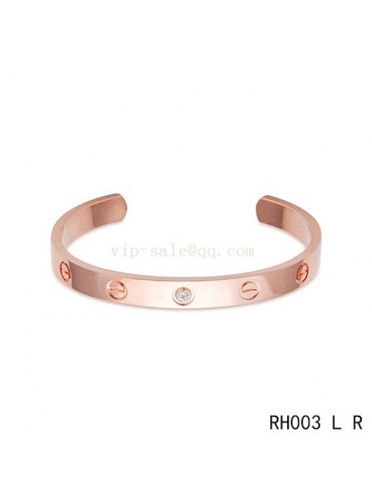Cartier Open Love Bracelet in pink gold with 1 diamond