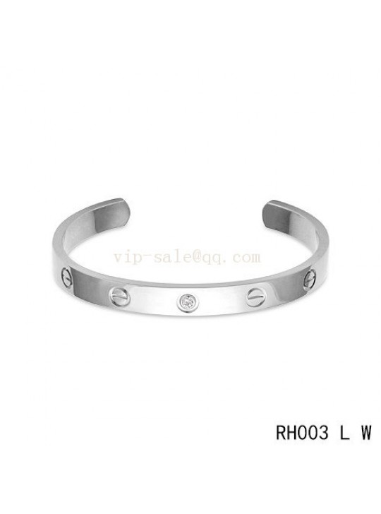 Cartier Love Open Bracelet in white gold with 1 diamond