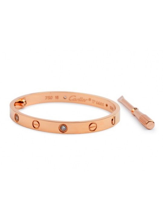 Cartier Love bracelet in pink gold with diamonds