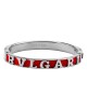 Bvlgari red leather in white gold bangle
