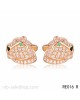 Panthére DE Cartier Earrings in 18K pink gold fully diamond-paved with panther head motif