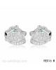 Panthére DE Cartier Earrings in 18K white gold fully diamond-paved with panther head motif