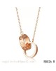 Cartier love necklace in 18K pink gold with two rings