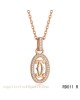 Cartier logo double c necklace in pink gold with diamonds 