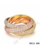 Trinity de Cartier ring in 3 color gold with diamond