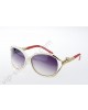 Cartier white & red sunglasses in golden-colored leopard metal,polarized purple gradient lenses-CA0707S