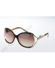 Cartier black & yellow sunglasses in golden-colored leopard metal,polarized brown gradient lenses-CA0707S