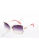 Cartier white & red sunglasses in golden-colored Panthers head metal,polarized purple gradient lenses-CAO729s