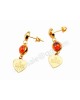 Gucci with red diamond pendant earrings in yellow gold