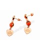 Gucci with red diamond pendant earrings in pink gold