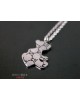 Gucci Bear Hollow double G white gold color necklace
