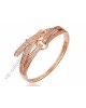 Hermes leather belt in pink gold with full diamond
