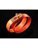 Hermes Orange Calfskin Bracelet with Pink Gold Plated Hardware