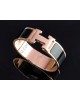 Hermes Clic H Wide Bracelet, Black Enamel, 18kt Pink Gold